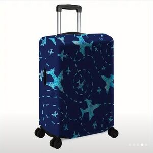 Blue Airplane Print Luggage Protective Cover